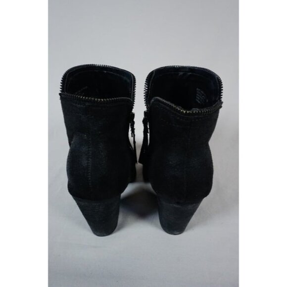 Daisy Fuentes Black Faux Leather Ankle Boots Caroline Size US 8W - Picture 2 of 9